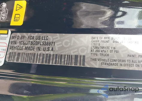 2023 Jeep Gladiator Rubicon 4X4 from USA, damaged, VIN 1C6JJTBG0PL538971